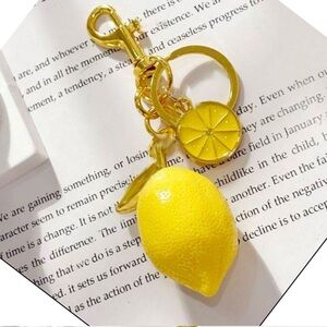Fashion Jewelry Yellow Lemon Key & Card Holder